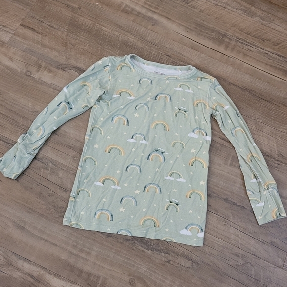 Posh Peanut DeSean Kids Rainbow Green Bamboo Pajama Top Size 4T - Picture 3 of 6